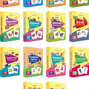 Gurukanth 14-in-1 Early Learning Flash Cards Combo Pack – Alphabets, Fruits, Vegetables, Colors & Shapes, Birds, Animals, Professions, Numbers, Body Parts, Actions, Vehicles, World Country Flags, Freedom Fighters & Flowers – 392 Flash Cards for Kids (Ages 2–8, Multicolor)