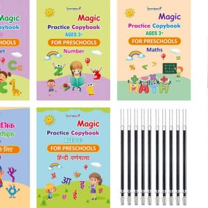 gurukanth HINDI AND ENGLISH LANGUAGE PRACTICE COPY BOOK ( 5 BOOK +10 Reffils+1pen+1Grip)  (Multicolor)